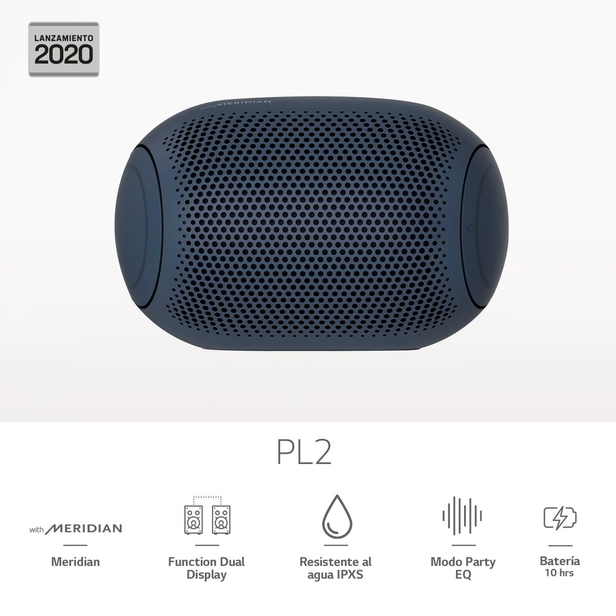 LG - Parlante Bluetooth Portatil Lg Xboom Go Pl2 Meridian Audio