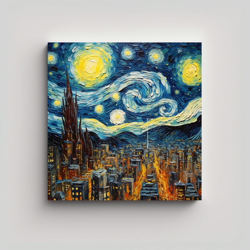 GENERICO - Pintura Abstracta De Pared Inspirada En La 60x60 Cm