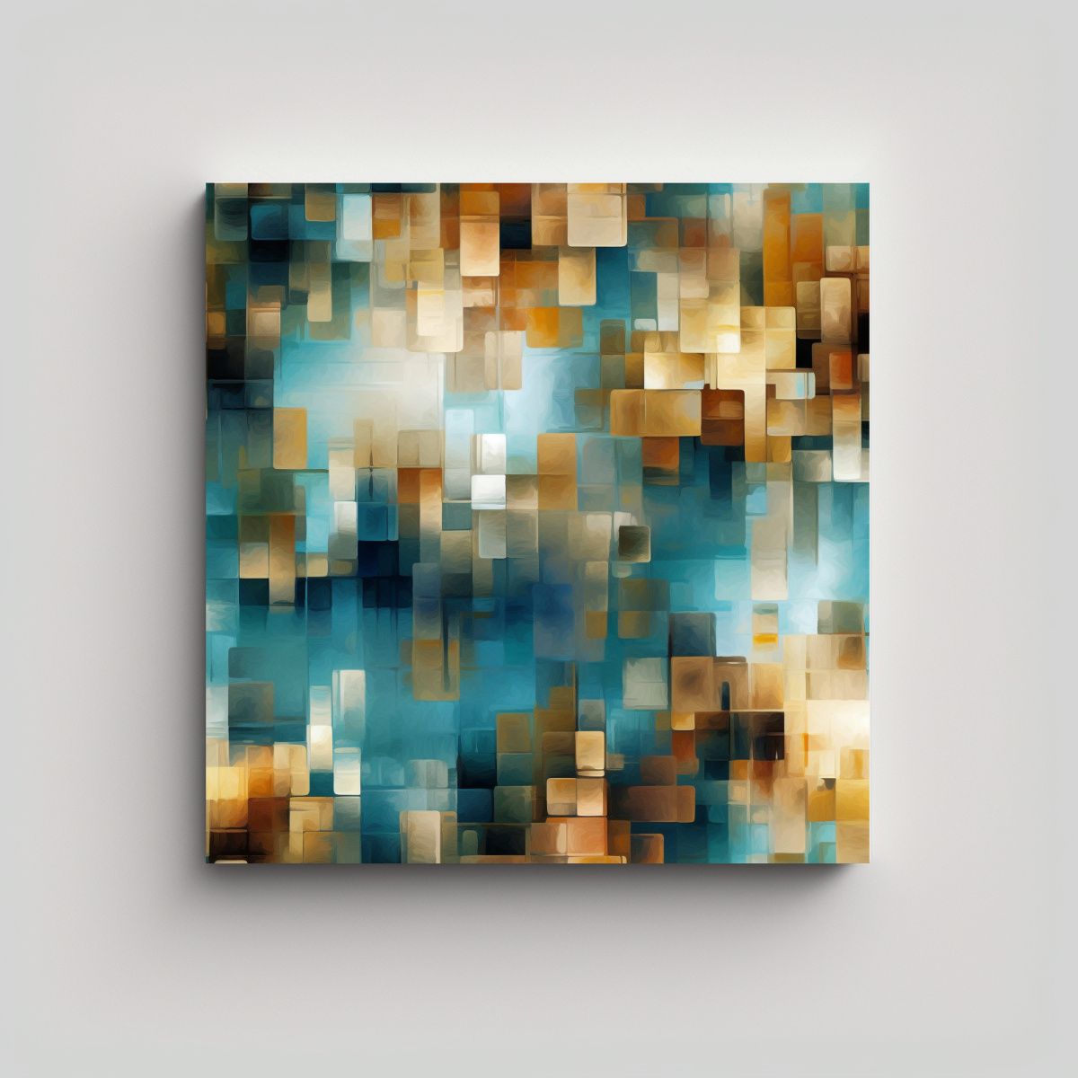 GENERICO - Pintura Abstracta En Bastidor De Madera 80x80 Cm