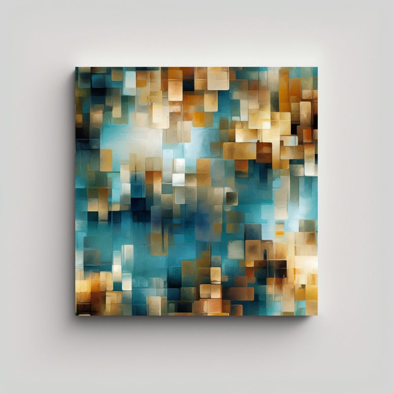 GENERICO - Pintura Abstracta En Bastidor De Madera 80x80 Cm