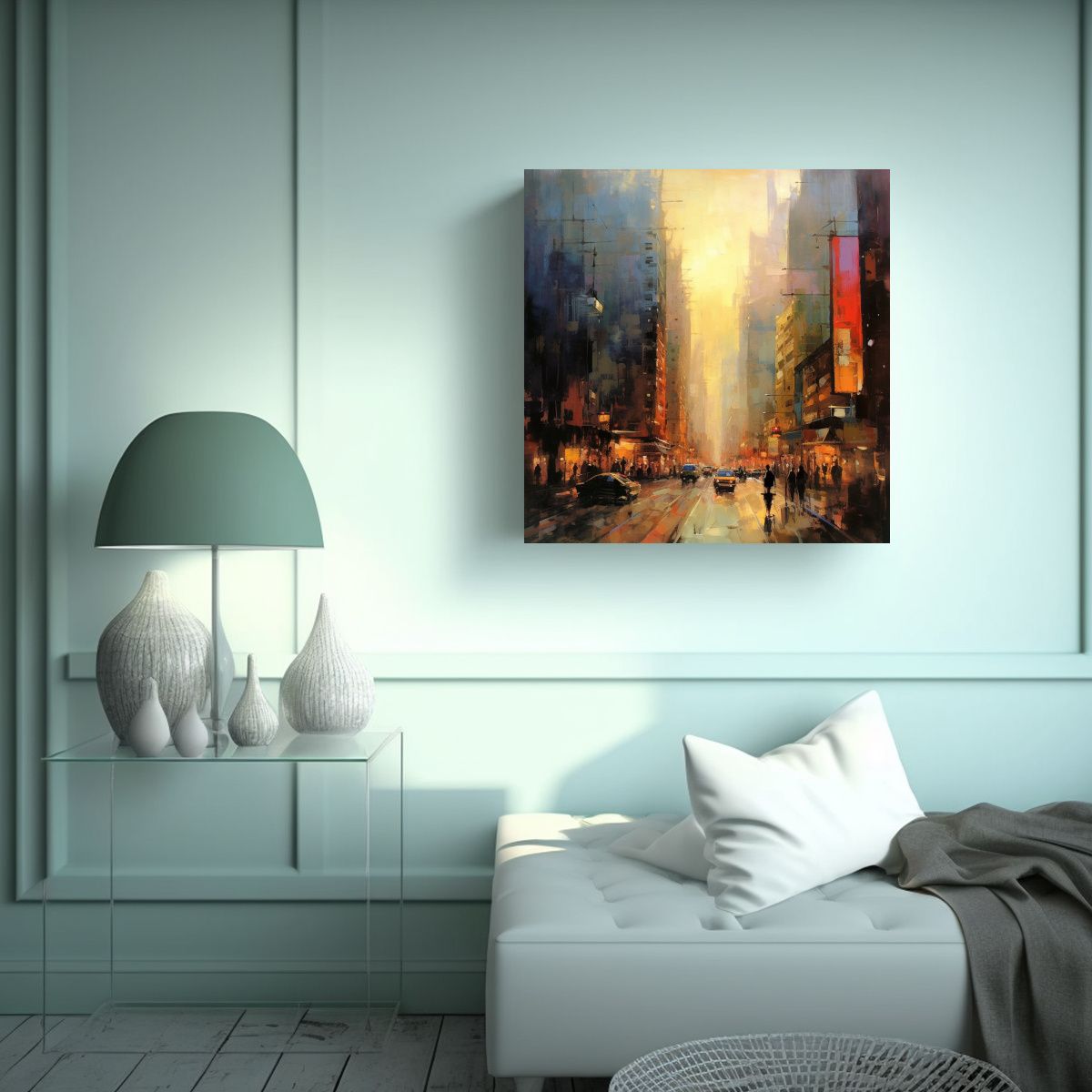 GENERICO - Cuadro Belleza Ciudad Bthompson 156197 Pintura Al 70x70 Cm