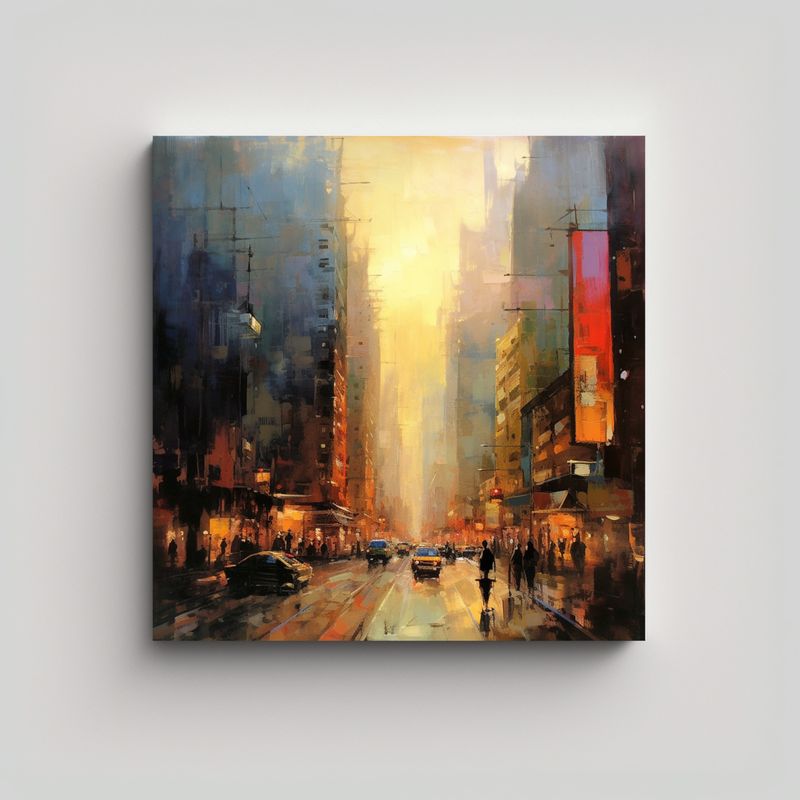 GENERICO - Cuadro Belleza Ciudad Bthompson 156197 Pintura Al 60x60 Cm