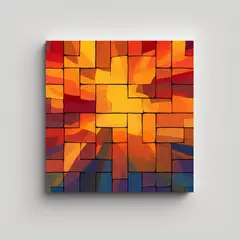 GENERICO - Pintura Decorativa Con Diseño De Mosaico 70x70 Cm