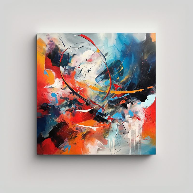 GENERICO - Cuadro Abstracto Pintura Alta Calidad 80x80 Cm