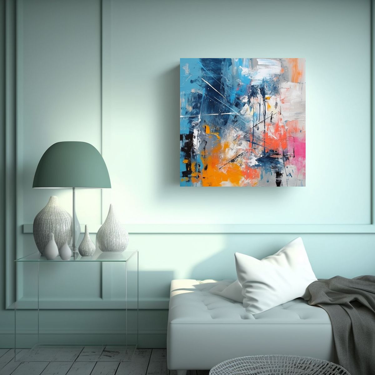 GENERICO - Pintura Abstracta Elegancia En Movimiento 90x90 Cm