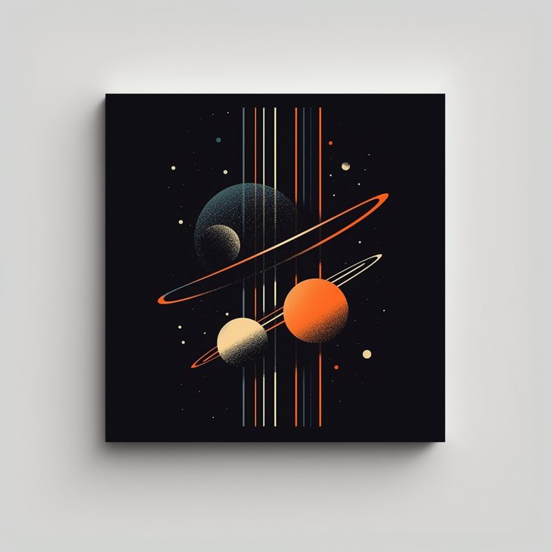 GENERICO - Pinturas Decorativas Minimalistas De Planetas 60x60 Cm
