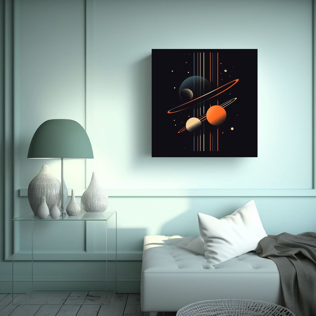 GENERICO - Pinturas Decorativas Minimalistas De Planetas 60x60 Cm