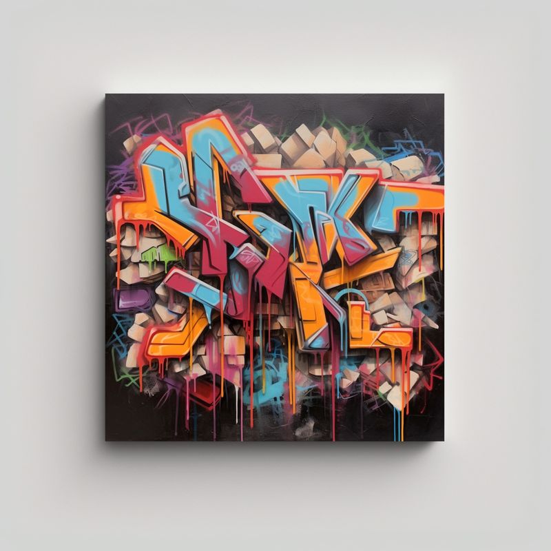 GENERICO - Cuadro Inspirador Hs En Graffiti Callejero De 70x70 Cm