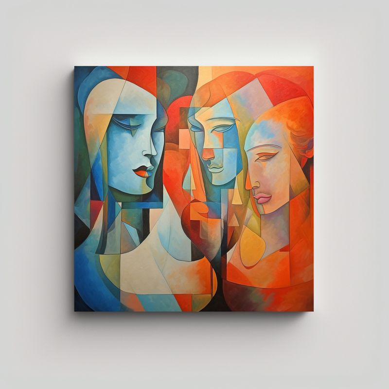 GENERICO - Pinturas De Pared Abstractas A Todo Color Para 90x90 Cm