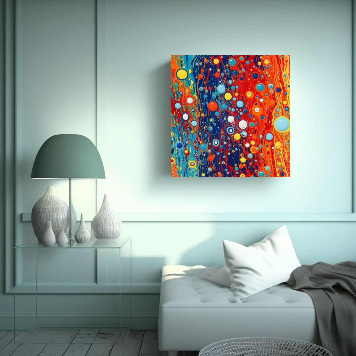 GENERICO - Pintura Abstracta Dormitorio Inspirada En Yayoi 50x50 Cm