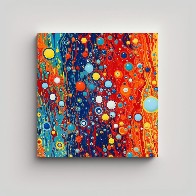 GENERICO - Pintura Abstracta Dormitorio Inspirada En Yayoi 90x90 Cm