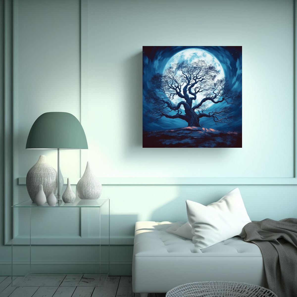 GENERICO - Arte De Pared Decorativo Brillante Rayhan Luna Y 80x80 Cm
