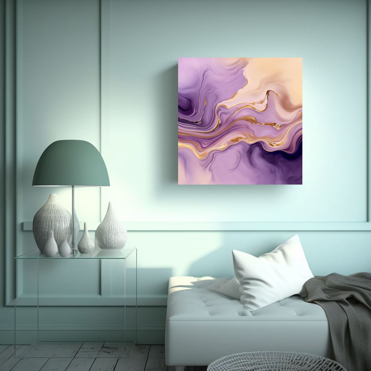 GENERICO - Lienzo De Tela Estilo Galería Artesanal Diseño 60x60 Cm
