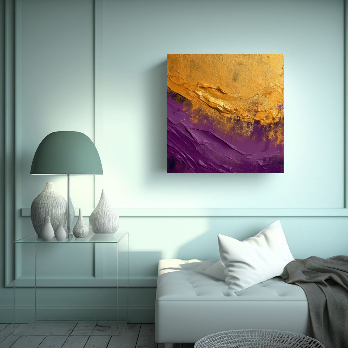 GENERICO - Pintura Decorativa En Bastidor Conceptual único, 90x90 Cm