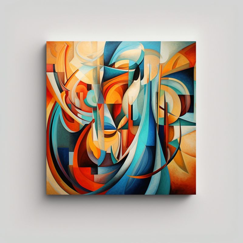 GENERICO - Cuadro Arte Gráfico Tonos Abstractos Para 70x70 Cm