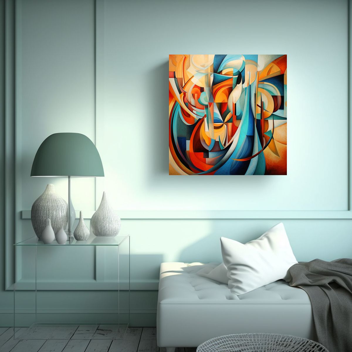 GENERICO - Cuadro Arte Gráfico Tonos Abstractos Para 70x70 Cm