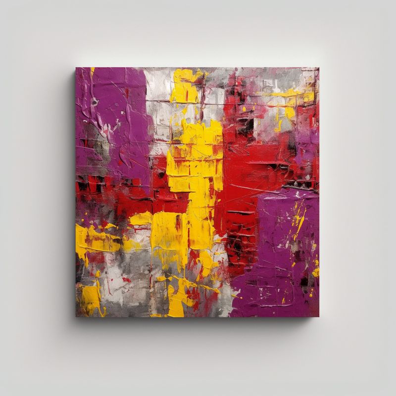 GENERICO - Pinturas Decorativas En Tonos Morado Rojo 80x80 Cm