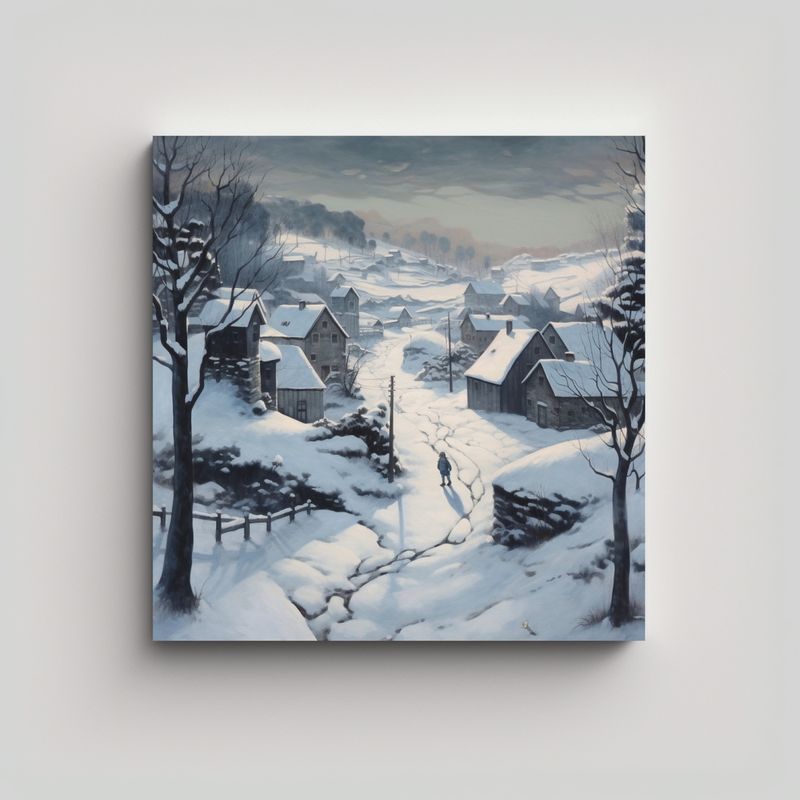 GENERICO - Cuadros Decorativos Lienzo De Tela Invierno 70x70 Cm