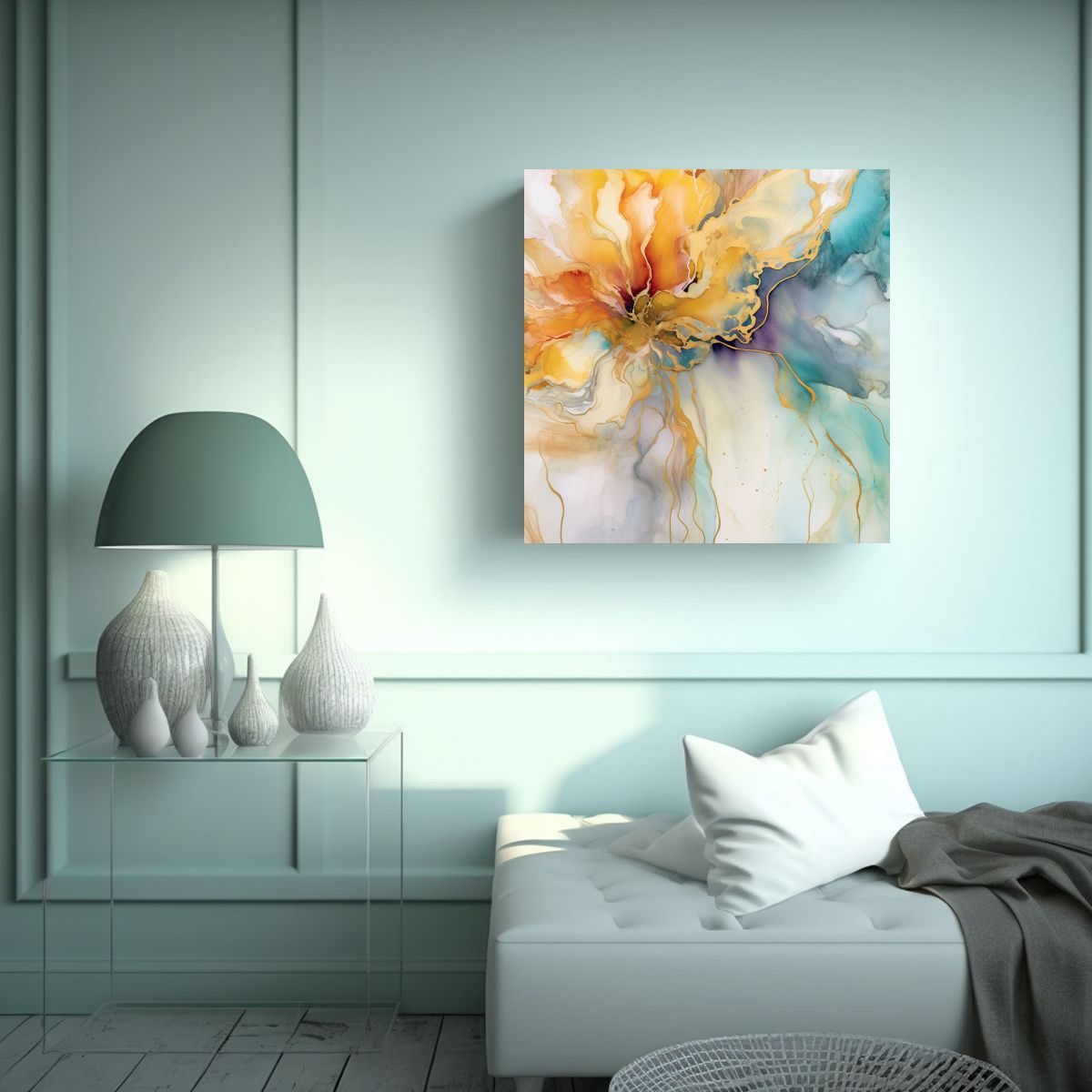 GENERICO - Cuadro Impreso Abstracto De Agua En Hogar Deco 70x70 Cm