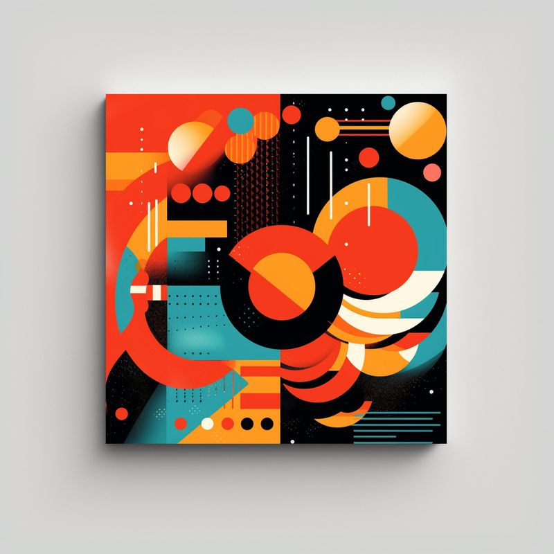 GENERICO - Cuadro Vintage Intenso: Arte Vibrante Midcentury 50x50 Cm