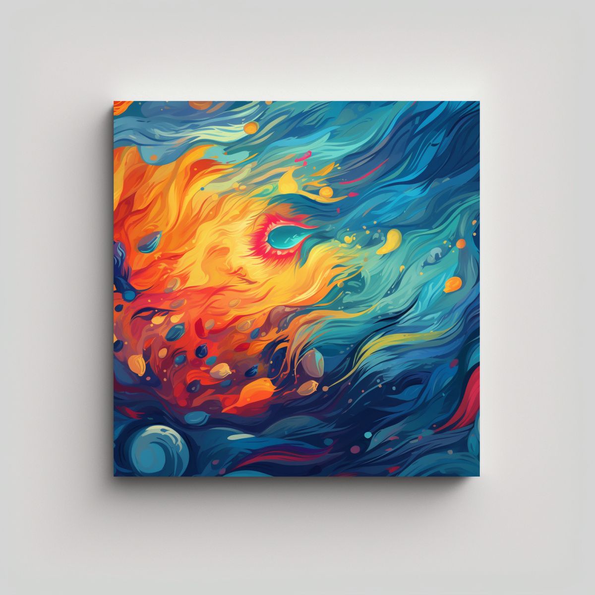 GENERICO - Pintura Decorativa Vibrante Para Dormitorio En 90x90 Cm