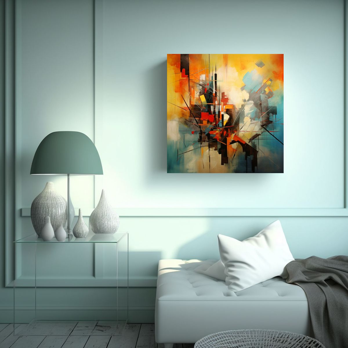 GENERICO - Pintura Abstracta De Pared Con Calidez En 50x50 Cm