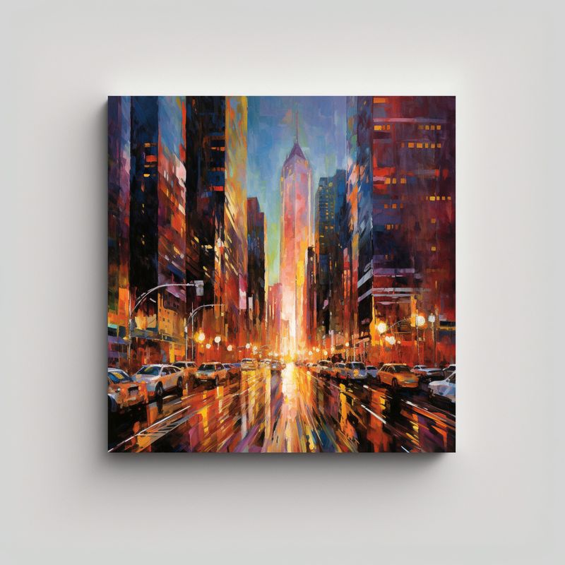 GENERICO - Cuadros De Arte Moderno: Paisaje Urbano En 60x60 Cm