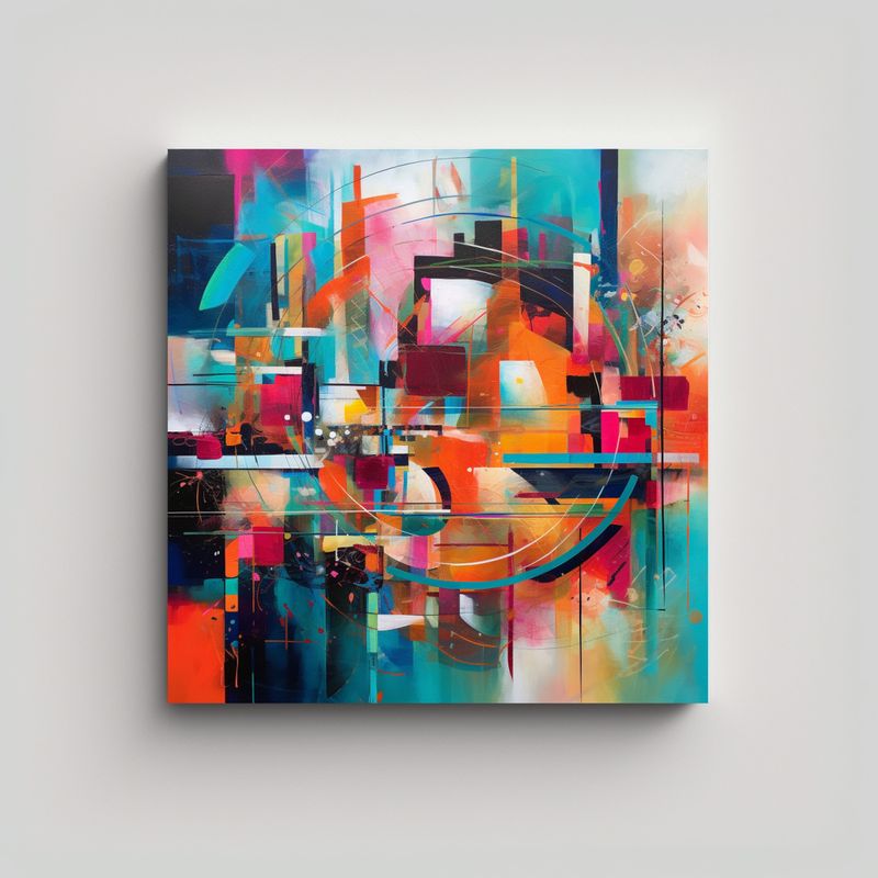 GENERICO - Lienzo Inspiración Equilibrio Colores Vibrantes 50x50 Cm
