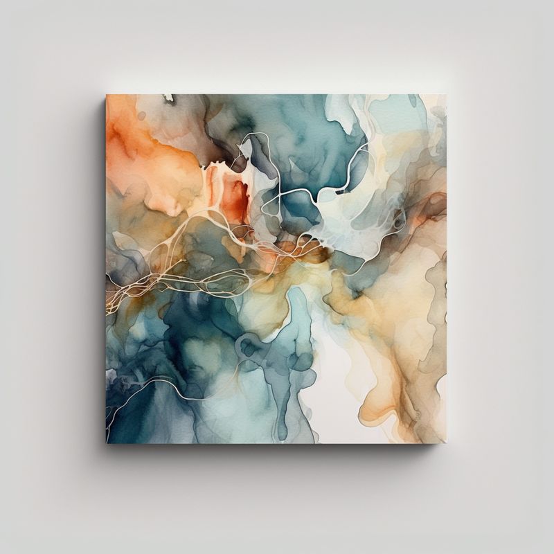GENERICO - Pinturas Abstractas Lienzo Modernos Calidez Con 90x90 Cm