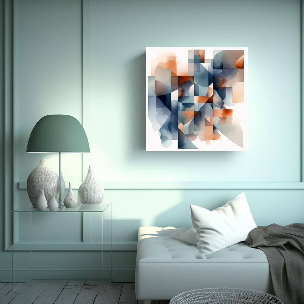 GENERICO - Pintura Mural Patrón Intenso Schaeffer Acuarela 90x90 Cm