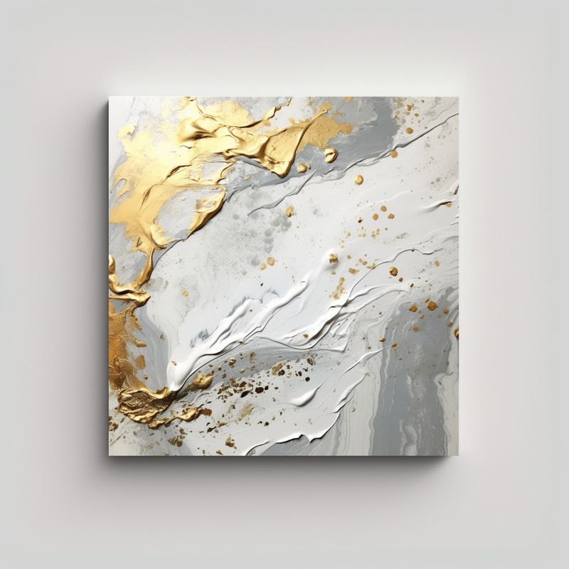 GENERICO - Pintura Acrílica Sobre Superficie De Mármol Con 70x70 Cm
