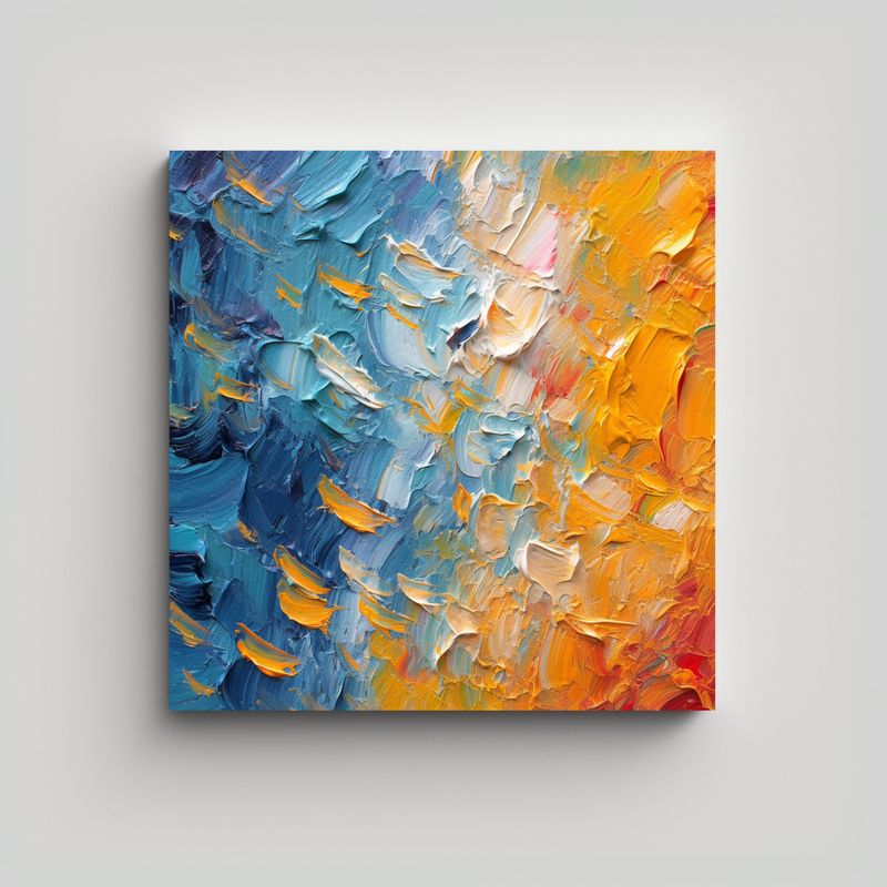 GENERICO - Pintura Impresionista De Textura Y Pinceladas, 50x50 Cm