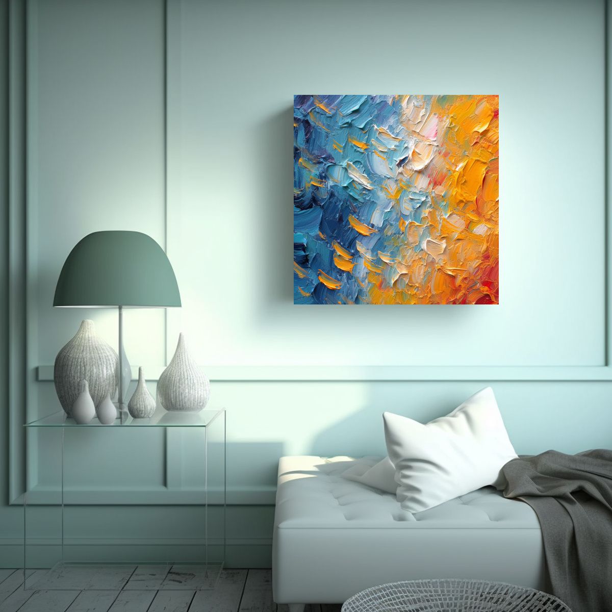 GENERICO - Pintura Impresionista De Textura Y Pinceladas, 60x60 Cm