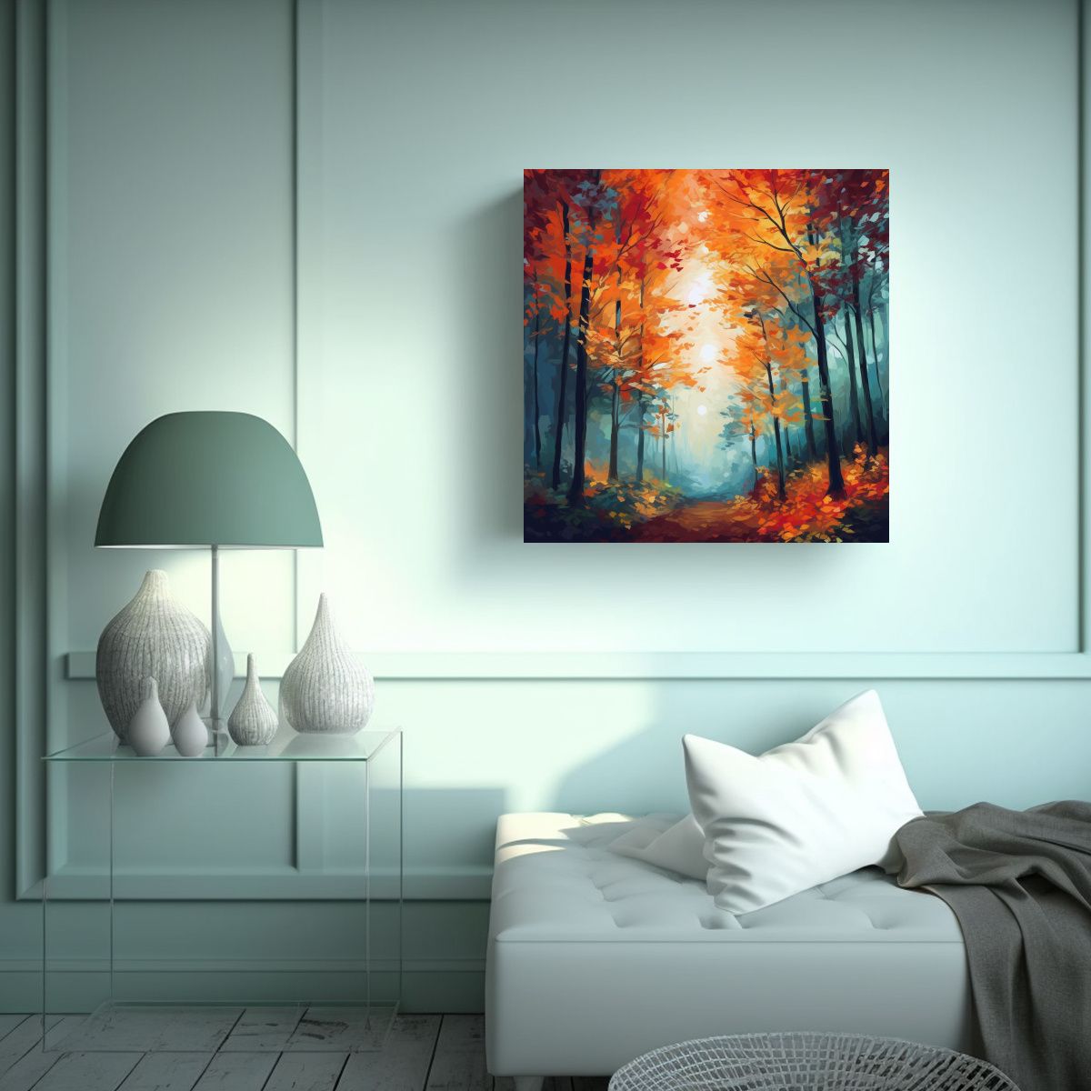 GENERICO - Pintura Al óleo De Hermoso Lienzo De Tela: 70x70 Cm