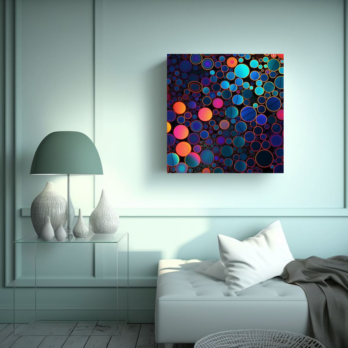 GENERICO - Pintura De Pared Abstracta Bioluminiscente De 50x50 Cm