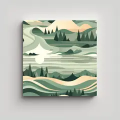 GENERICO - Cuadro Fjord Cuadro Minimalista De Paz 90x90 Cm