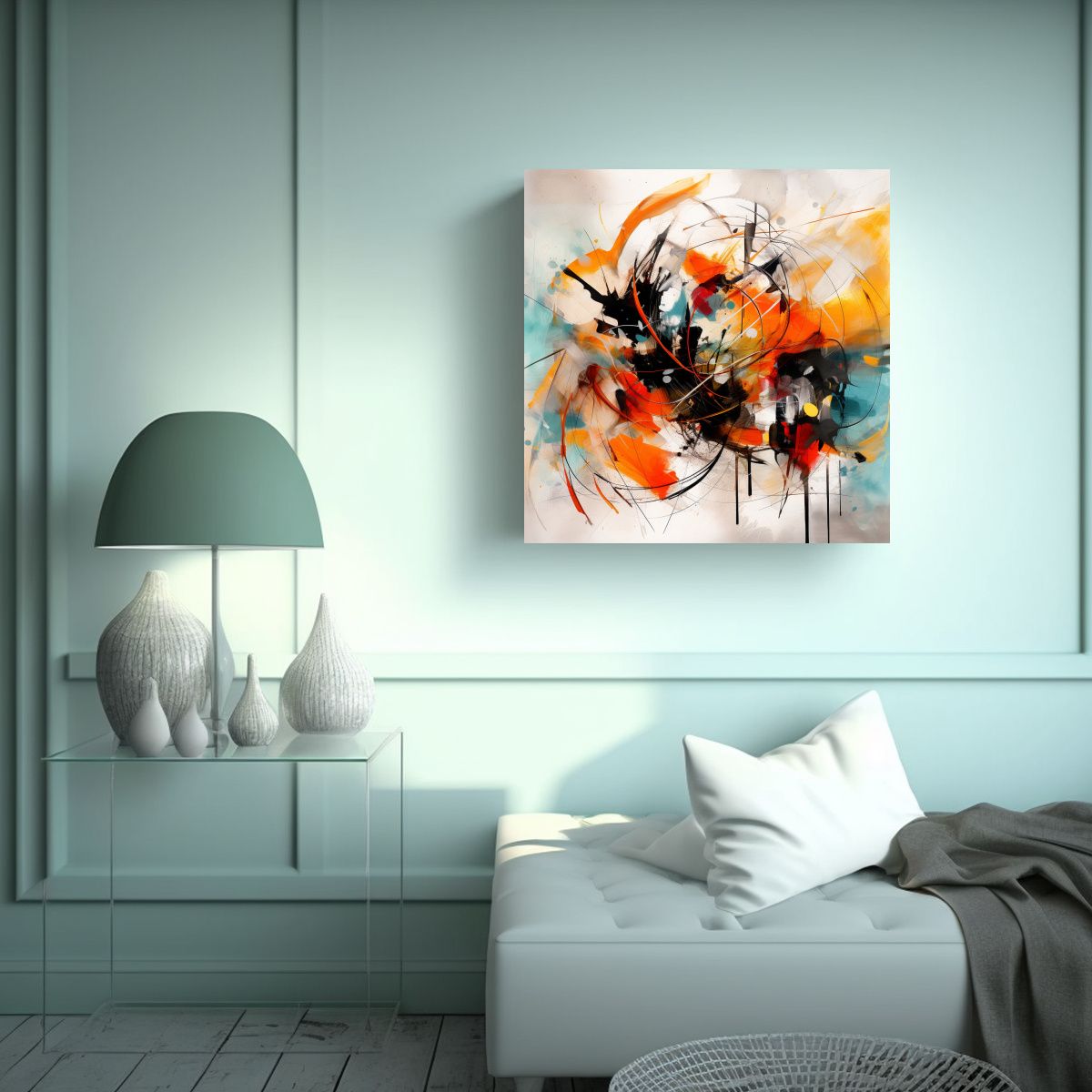 GENERICO - Pintura Abstracta Canva Dibujo Mágico 90x90 Cm