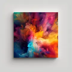 GENERICO - Tela En Bastidor Tema Colores Vibrante Abstracto 50x50 Cm