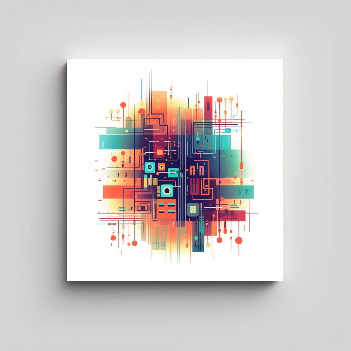 GENERICO - Cuadro De Tela Con Textura Minimalista En Colores 70x70 Cm
