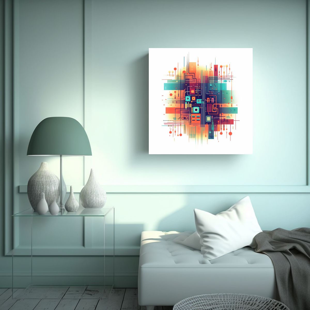 GENERICO - Cuadro De Tela Con Textura Minimalista En Colores 90x90 Cm