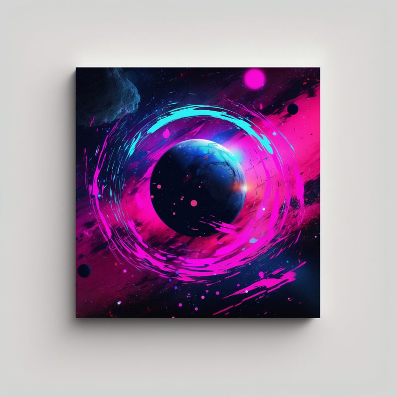GENERICO - Pintura De Pared Con Planetas Y Salpicaduras De 60x60 Cm