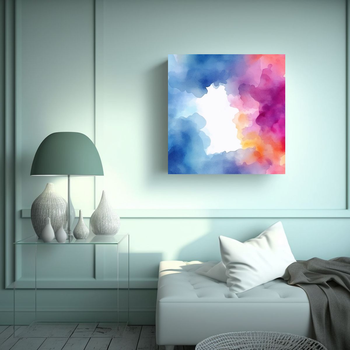 GENERICO - Fondo Acuarela Abstracto Vintage Alegre Para 80x80 Cm