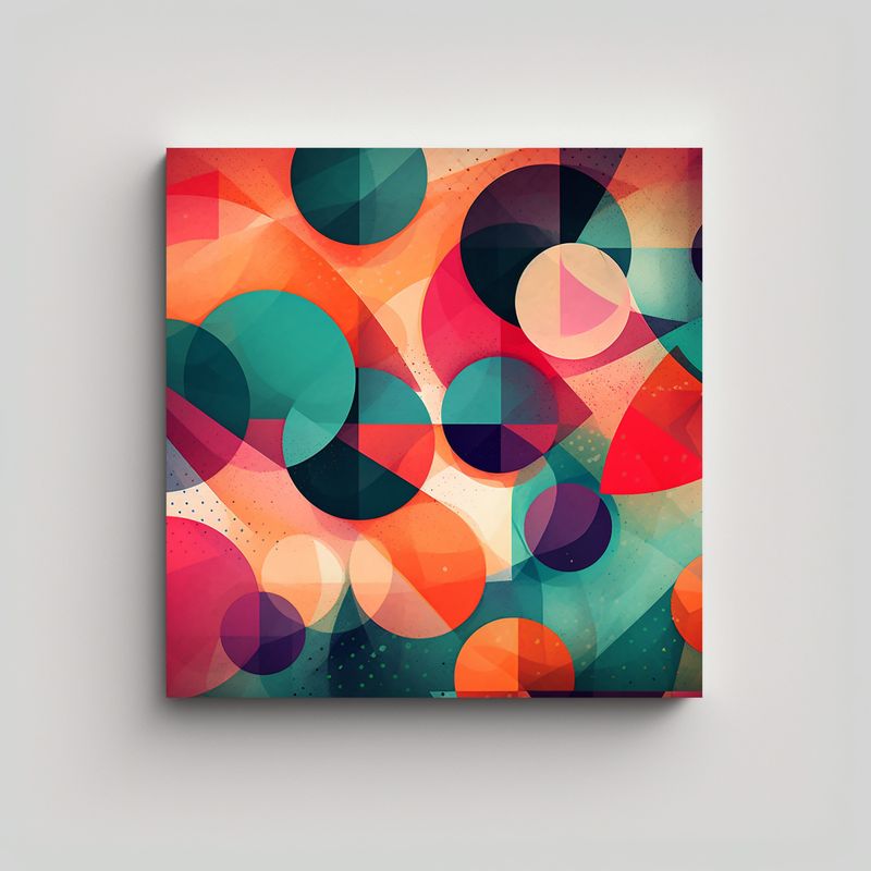 GENERICO - Fondo Abstracto Geométrico Con Círculos Y 70x70 Cm