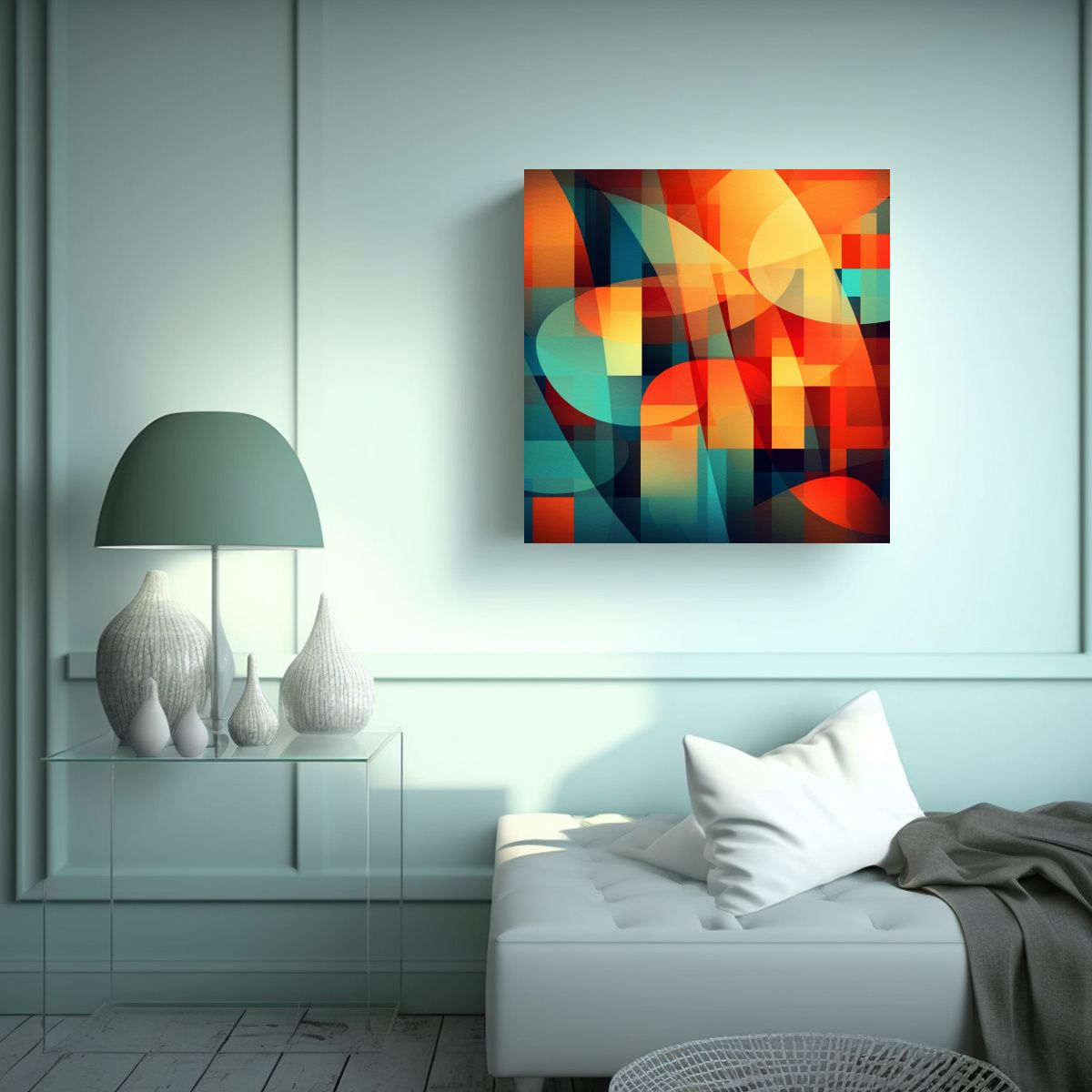 GENERICO - Pinturas Decorativas Con Formas Abstractas De 70x70 Cm