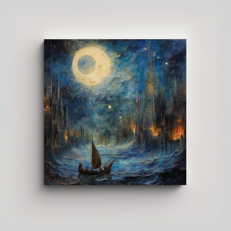 GENERICO - Cuadro De Tela: Composición Dinámica De 90x90 Cm