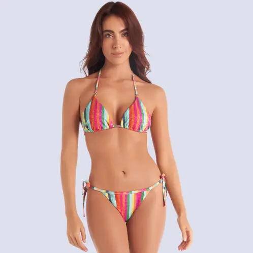 CHAMELA - BIKINI ECO TRIANGULO RAYADO BRILLANTE 43665