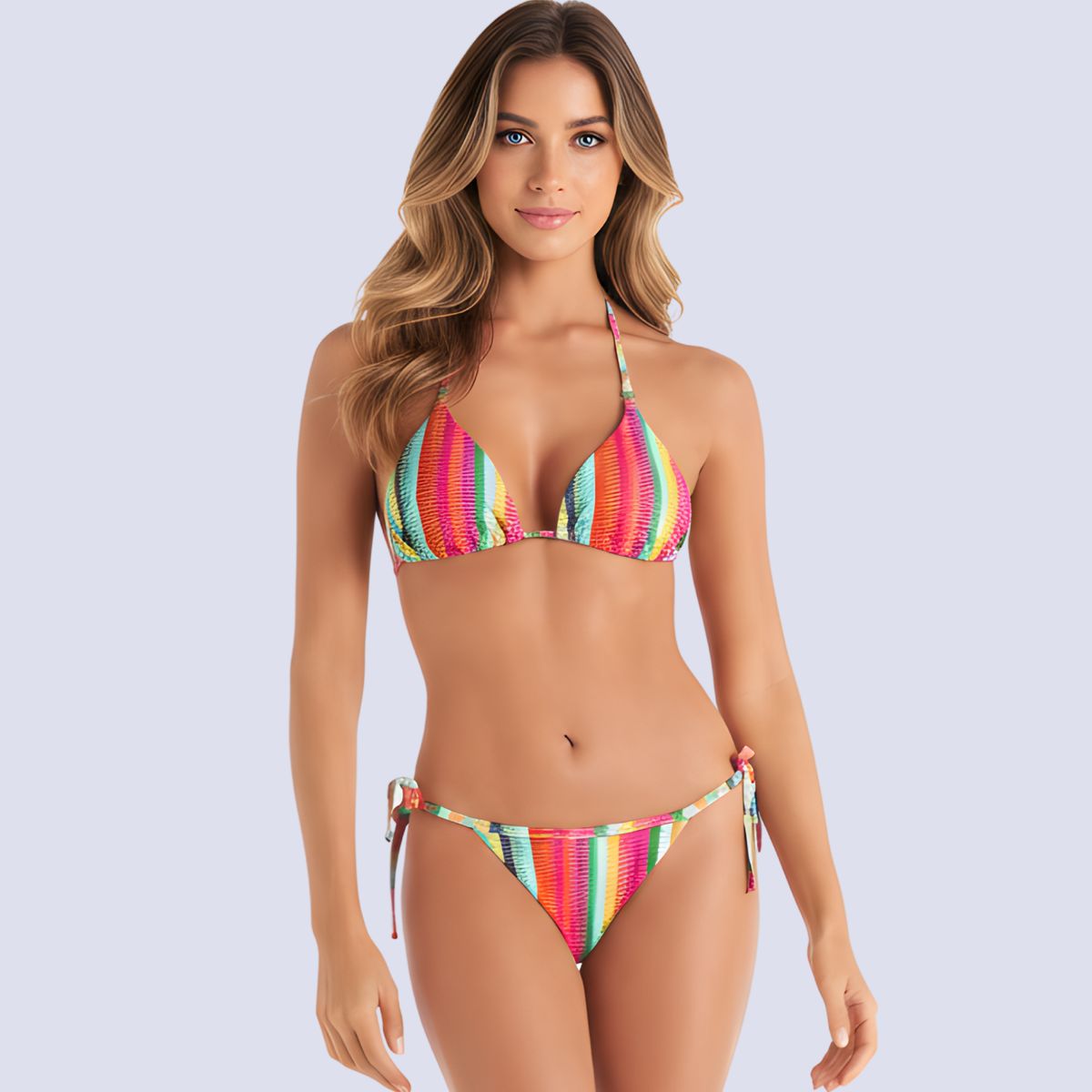 CHAMELA - BIKINI ECO TRIANGULO RAYADO BRILLANTE CHAMELA 43665