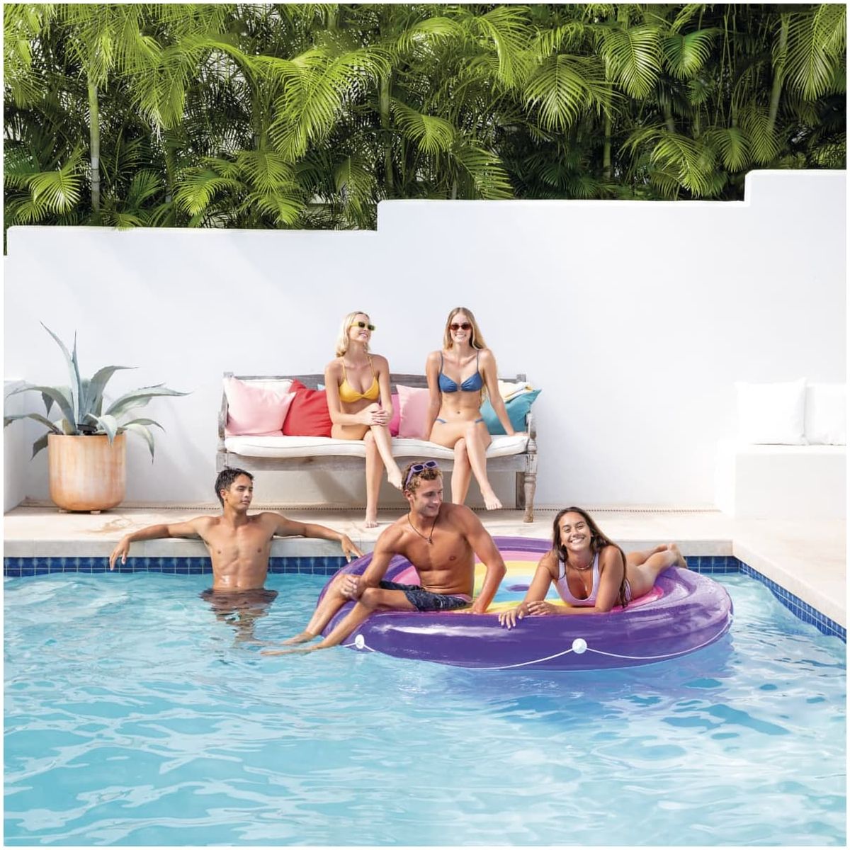 INTEX - Flotador Inflable Isla Gigante INTEX Rainbow Fiesta 201x24cm