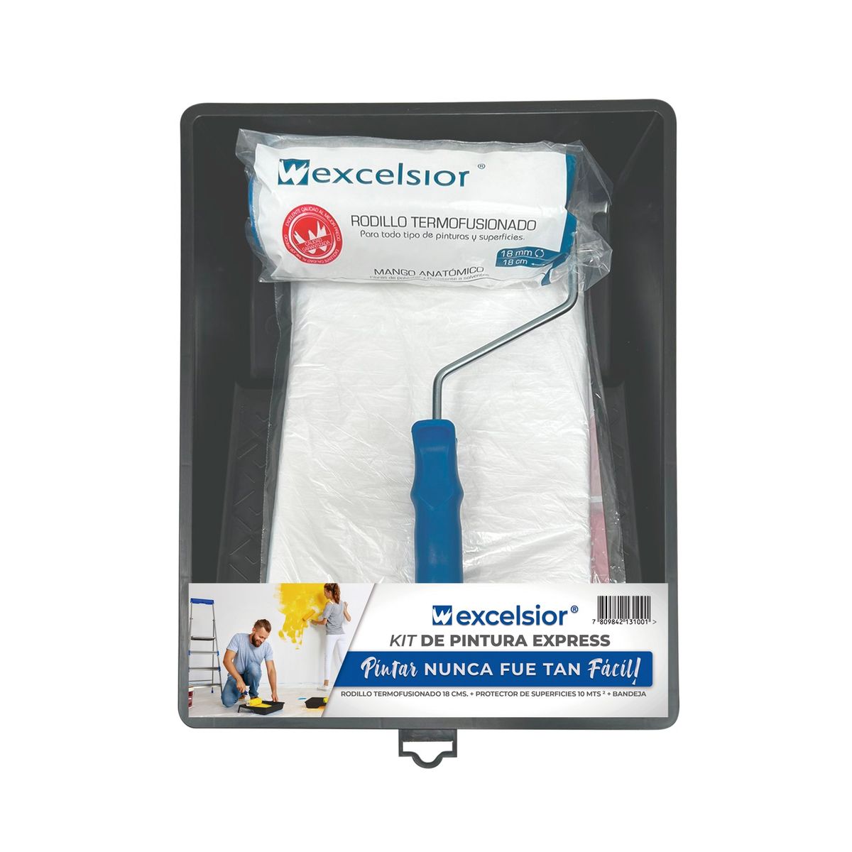 WESSER - Set Para Pintar Rodillo Excelsior + Protector + Bandeja