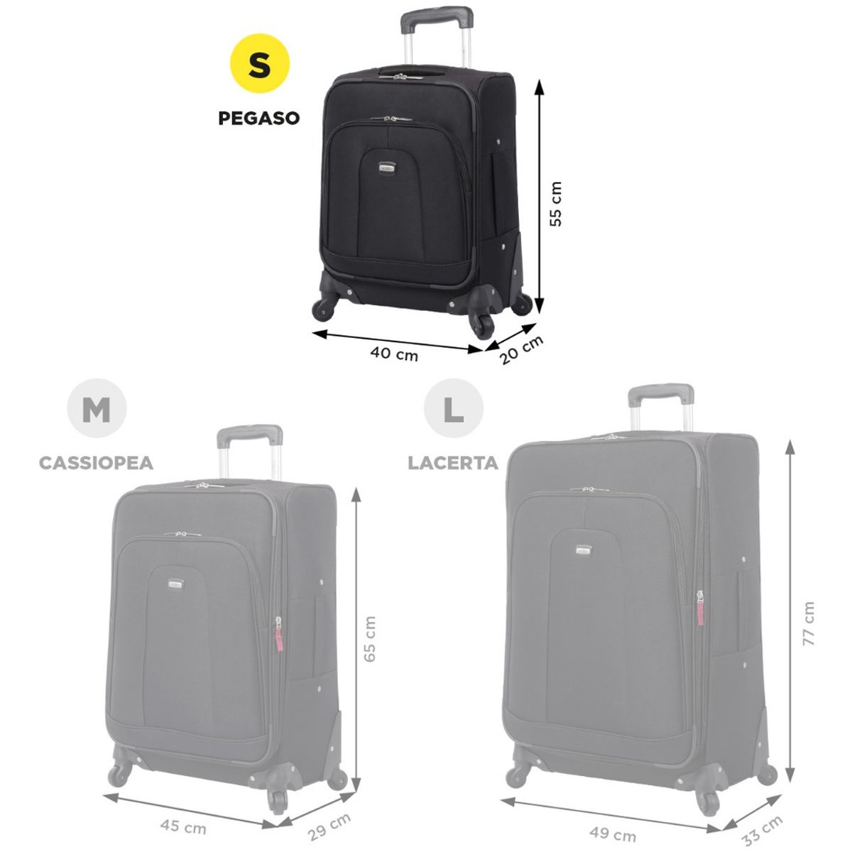 TOTTO - Totto Maleta Cabina 10 Kg Equipaje Chica Ruedas 360 Adm001